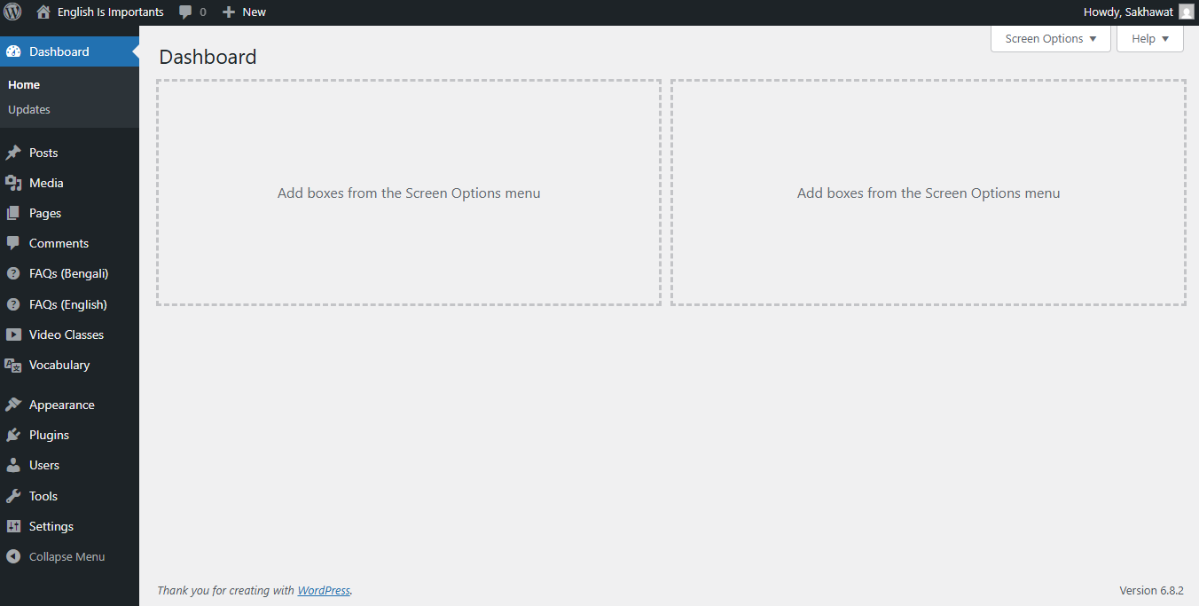 Clean WordPress Dashboard